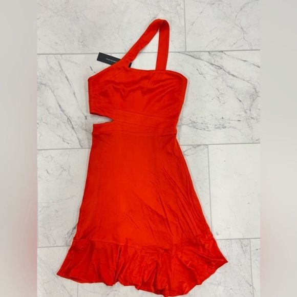 NWT BCBG Maxazria asymmetrical strap side cut-out dress - Picture 4 of 5